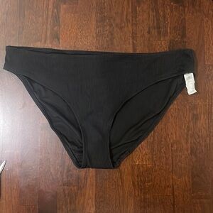 AERIE NWT Black Bikini Bottom Size XL